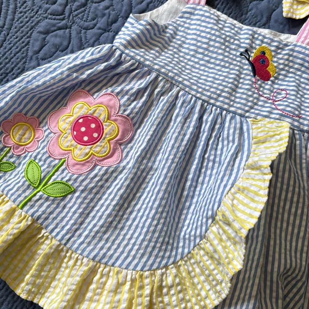 🌼BLUEBERI BOULEVARD TODDLER GIRLS SUNDRESS AND HAT - Picture 3 of 8